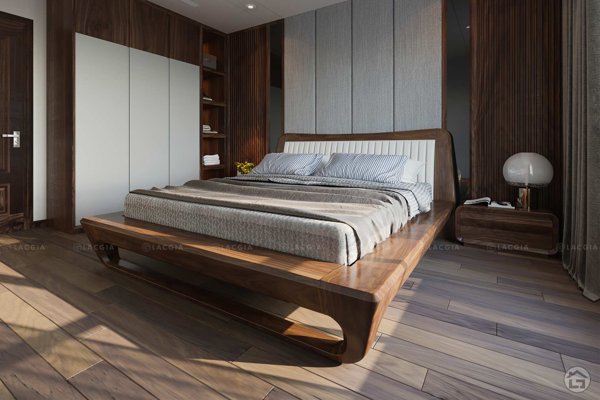 Giường ngủ gỗ tự nhiên hiện đại GN18