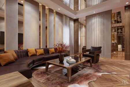 Thiết kế nội thất gỗ óc chó biệt thự Biên Hòa - Chị Hằng